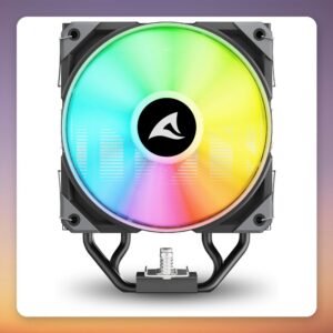 Sharkoon A40 RGB 120 mm Single Tower CPU Cooler, 4 Heatpipes, ARGB, Black