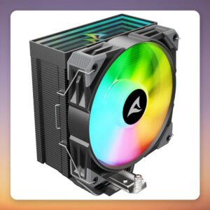 Sharkoon A50 RGB 120 mm Single Tower CPU Cooler, 5 Heatpipes, 230W TDP, Black