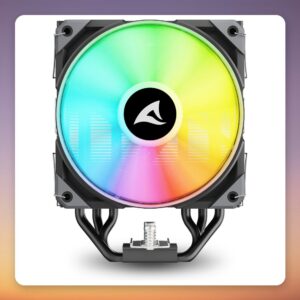 Sharkoon A50 RGB 120 mm Single Tower CPU Cooler, 5 Heatpipes, 230W TDP, Black