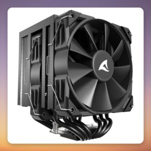 Sharkoon A60 Dual Tower CPU Cooler, 2x 120 mm PWM Fans, 260W TDP, Black