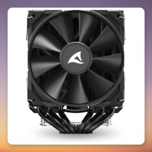 Sharkoon A60 Dual Tower CPU Cooler, 2x 120 mm PWM Fans, 260W TDP, Black