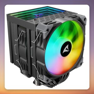 Sharkoon A60 RGB Dual Tower CPU Cooler, 2x 120 mm PWM Fans, 260W TDP, Black
