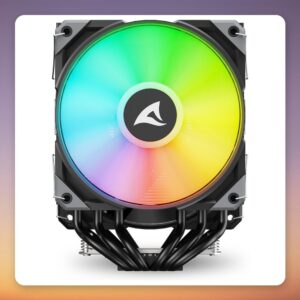 Sharkoon A60 RGB Dual Tower CPU Cooler, 2x 120 mm PWM Fans, 260W TDP, Black