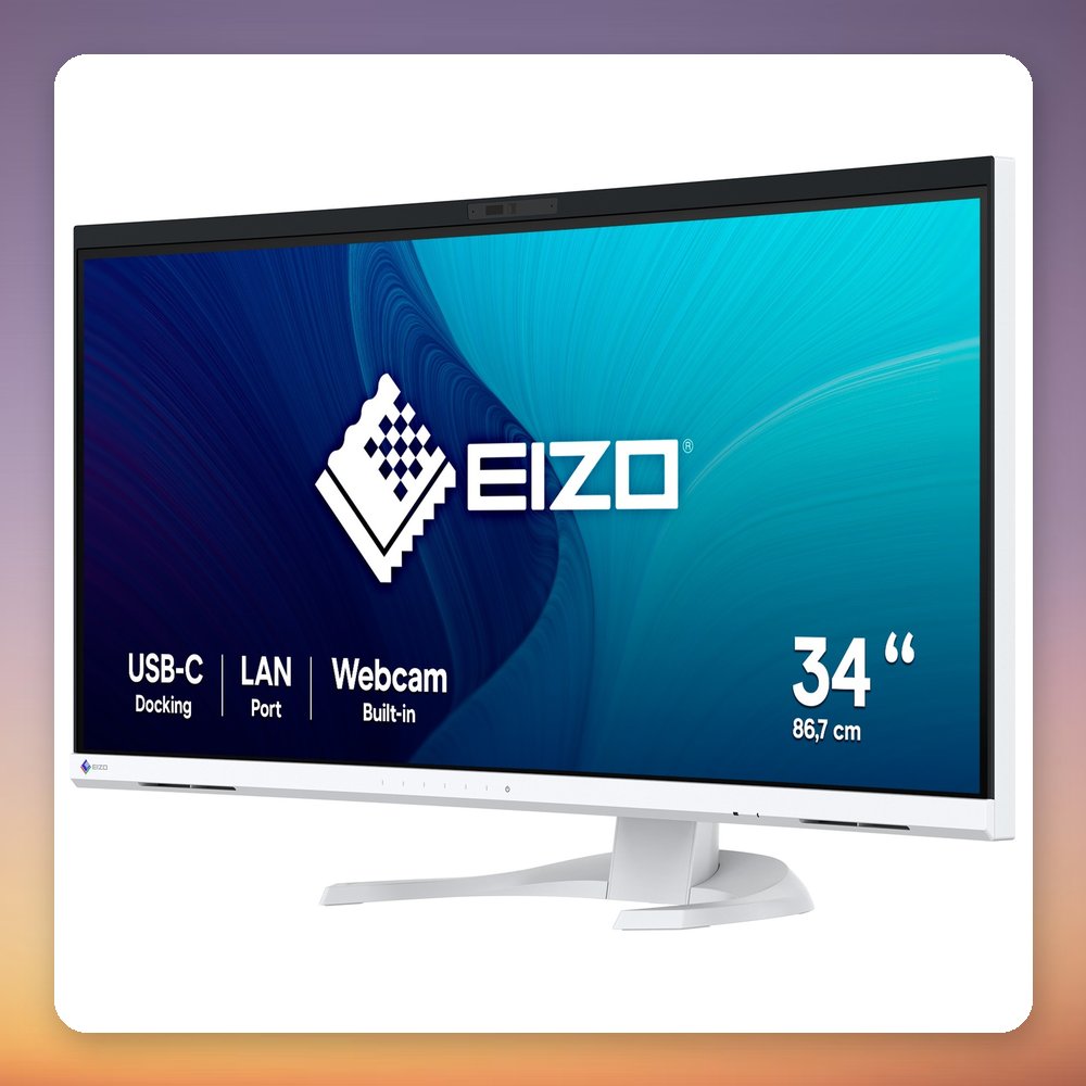 Eizo FlexScan EV3450XC-WT 34.1" UWQHD Curved IPS Monitor with Webcam, USB-C 94W, White – image 3
