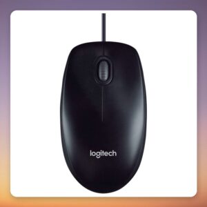 Logitech M90 Wired Optical Mouse, 1000 DPI, USB, Black