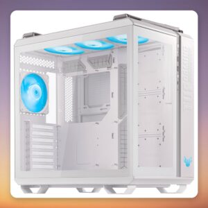 Asus TUF Gaming GT502 PLUS Dual-Chamber Midi Tower Case, White, Tempered Glass