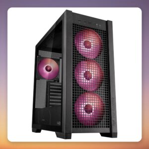 Asus TUF Gaming GT302 ARGB Mid Tower Case, Black, Tempered Glass, E-ATX