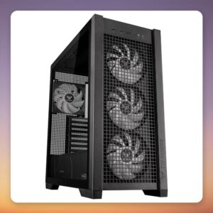 Asus TUF Gaming GT302 ARGB Mid Tower Case, Black, Tempered Glass, E-ATX