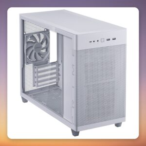 Asus PRIME AP201 Mini Tower Case, White, Tempered Glass, Micro-ATX