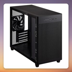 Asus PRIME AP201 Micro-ATX Mini Tower Case, Black, Tempered Glass