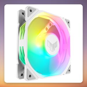 Asus TUF Gaming TR120 ARGB 120 mm PWM Case Fan, White, Single Pack