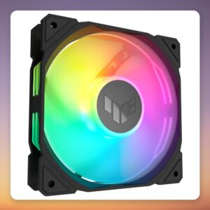 Asus TUF Gaming TR120 ARGB Reverse Blade 120 mm PWM Fan, Black, Single Pack