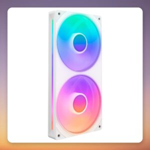 NZXT F240 RGB Core 240 mm Dual Case Fan, White, PWM, FDB