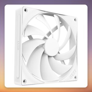 NZXT F140Q 140 mm PWM Case Fan, White, Quiet Airflow, FDB Bearing