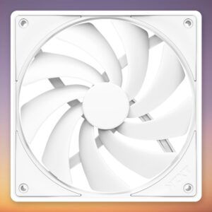 NZXT F140Q 140 mm PWM Case Fan, White, Quiet Airflow, FDB Bearing
