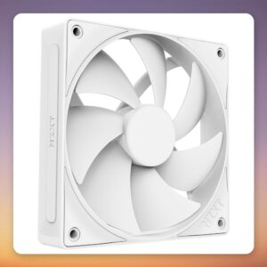 NZXT F120P 120 mm PWM Static Pressure Fan, White, Single Pack