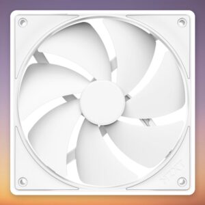 NZXT F140P 140 mm PWM Static Pressure Fan, White, Single Pack