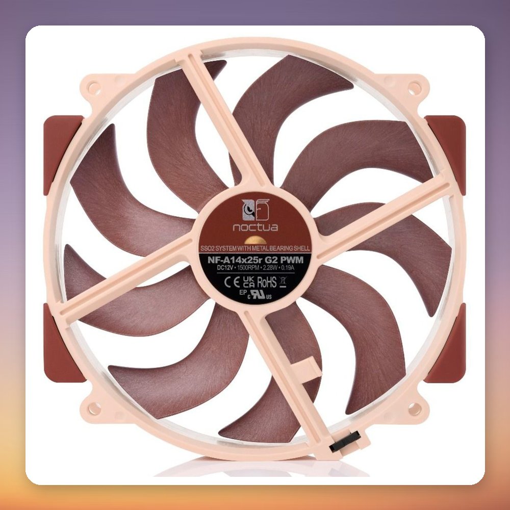 Noctua NF-A14x25r G2 PWM 140 mm Case Fan, Brown/Beige, SSO2 Bearing – image 3