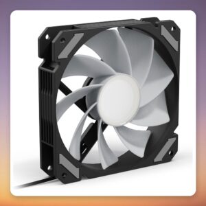 Sharkoon SHARK Mirror RGB PWM REVERSE 120 mm Case Fan, Black, Reverse Blade