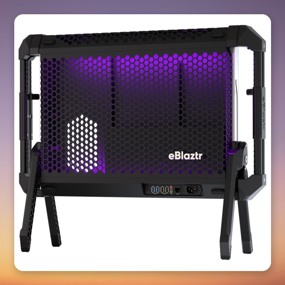 eBlaztr eBlaztr Portable Mini-ITX Gaming PC Case, Matt Black Aluminium, SFX PSU – image 3