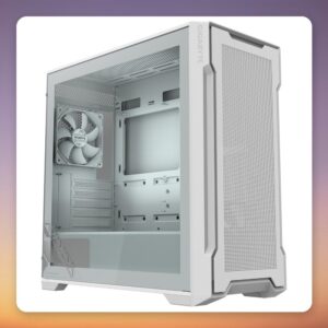 GigaByte C102 Glass Ice White Mid-Tower Case, µATX, Tempered Glass, 360 mm Radiator Support