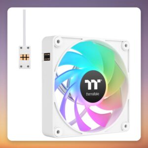 Thermaltake CT120 EX Reverse ARGB Sync 120 mm PWM Fan, White, 3-Pack
