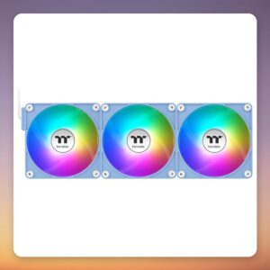 Thermaltake CT120 EX Reverse ARGB Sync 120 mm PWM Fan, Light Blue, 3-Pack