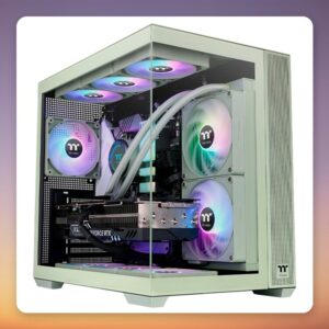 Thermaltake View 380 TG ARGB Matcha Green Mid-Tower ATX Case, Dual Tempered Glass