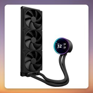 NZXT Kraken Elite 360 360 mm AIO Liquid Cooler with 2.72″ LCD, Black