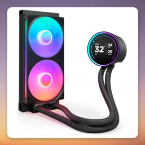 NZXT Kraken Elite 240 RGB 240 mm AIO Liquid Cooler with 2.72″ LCD, Black