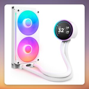 NZXT Kraken Elite 240 RGB 240 mm AIO Liquid Cooler with 2.72″ LCD, White