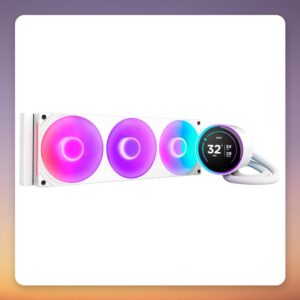 NZXT Kraken Elite 360 RGB 360 mm AIO Liquid CPU Cooler, White, 2.72″ LCD