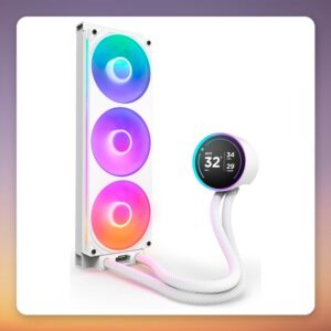 NZXT Kraken Elite 360 RGB 360 mm AIO Liquid CPU Cooler, White, 2.72″ LCD