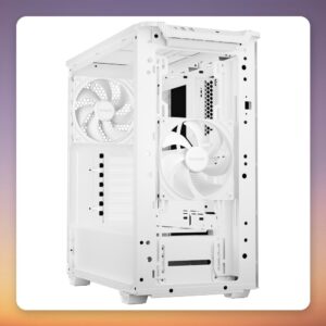 be quiet! Pure Base 501 Airflow White ATX Mid Tower Case, 2x 140 mm Pure Wings 3 PWM Fans