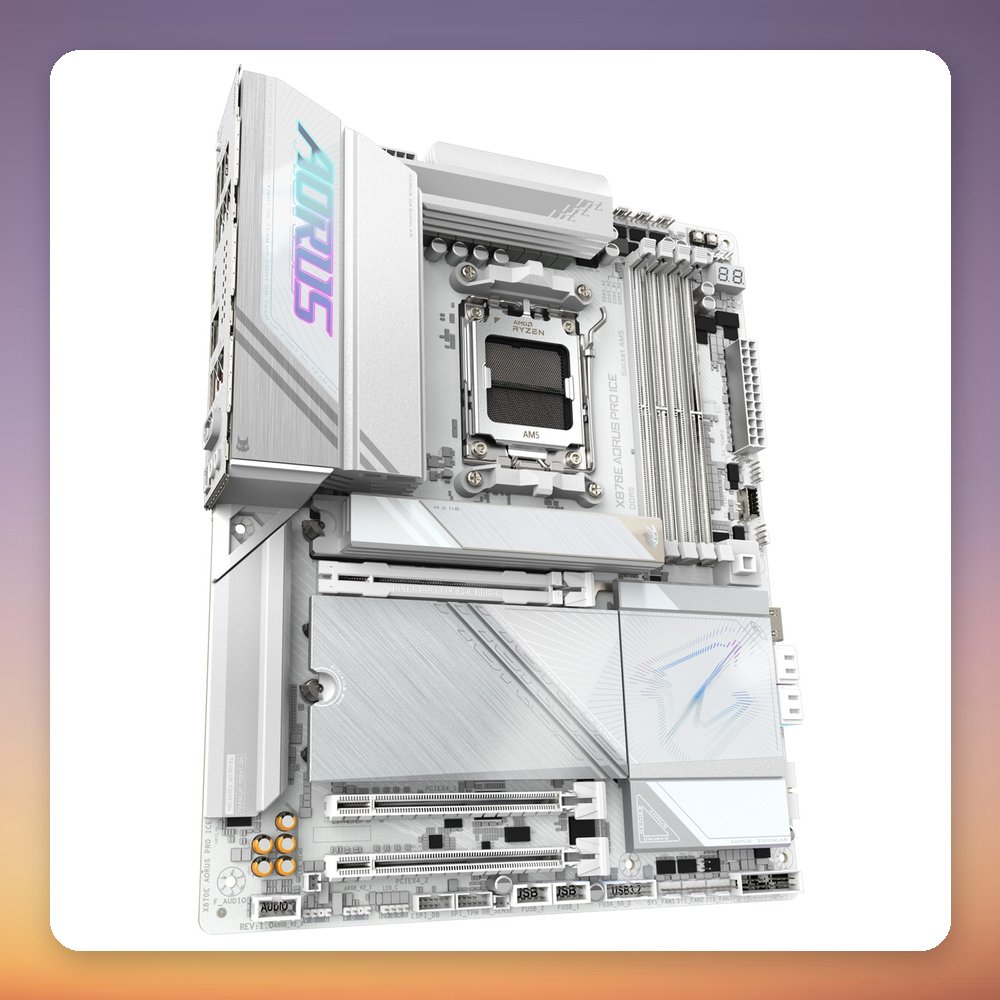 GigaByte X870E AORUS PRO ICE AM5 ATX Motherboard, White, DDR5, Wi-Fi 7 – image 3
