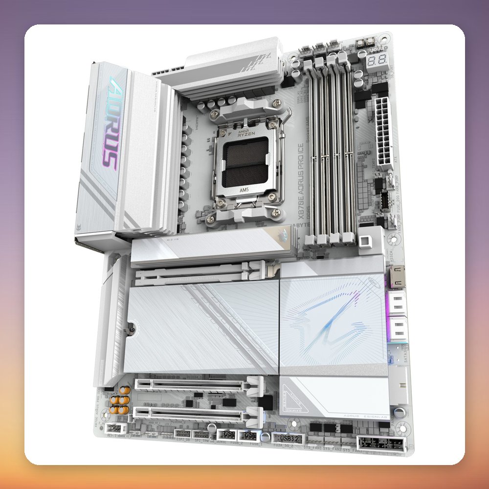 GigaByte X870E AORUS PRO ICE AM5 ATX Motherboard, White, DDR5, Wi-Fi 7 – image 4