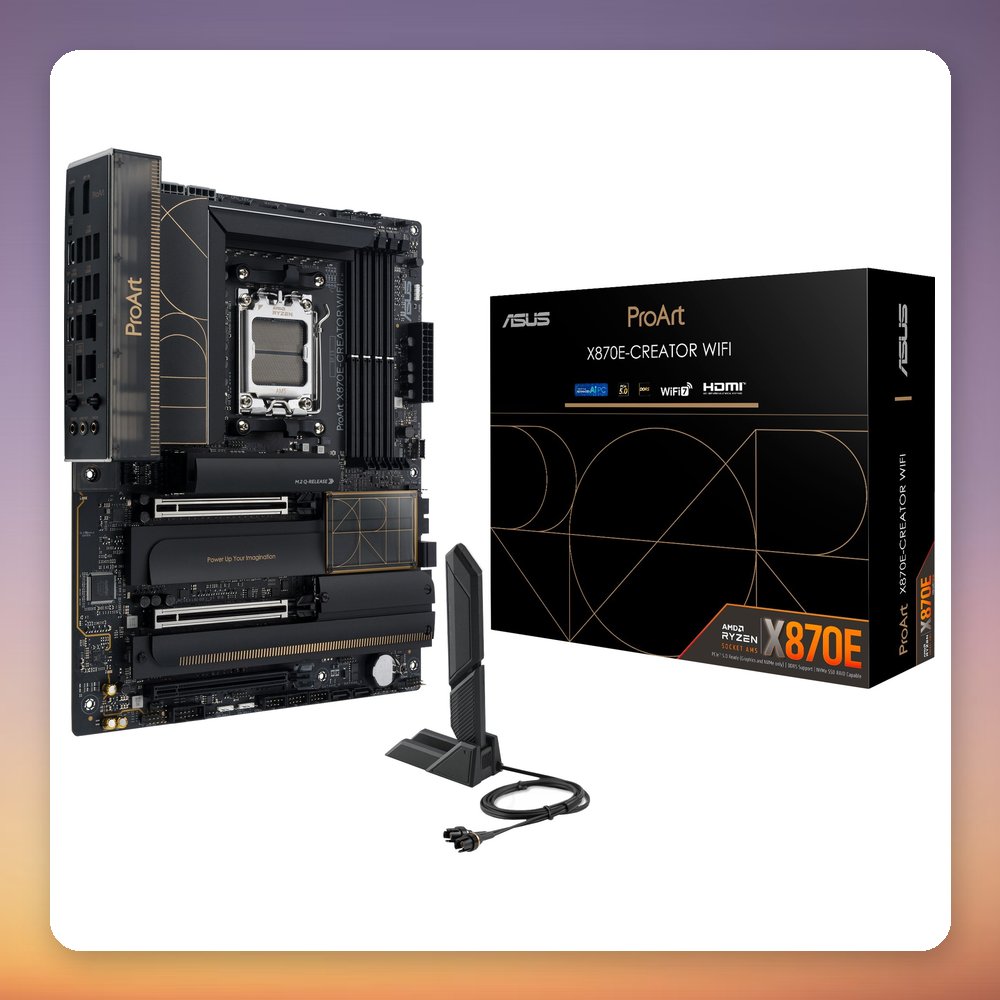 Asus ProArt X870E-Creator WiFi AM5 ATX Motherboard, DDR5, 10G + 2.5G LAN, Wi-Fi 7