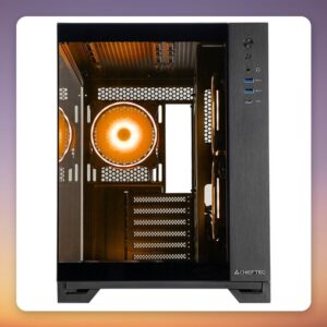 Chieftec Visio GM-30B-TG-OP ATX Case, Black, Dual Tempered Glass, 6x ARGB Fans