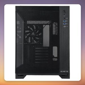 Chieftec Visio Air GM-30B-M-OP Midi-Tower Case, Black, Tempered Glass, Back-Connect