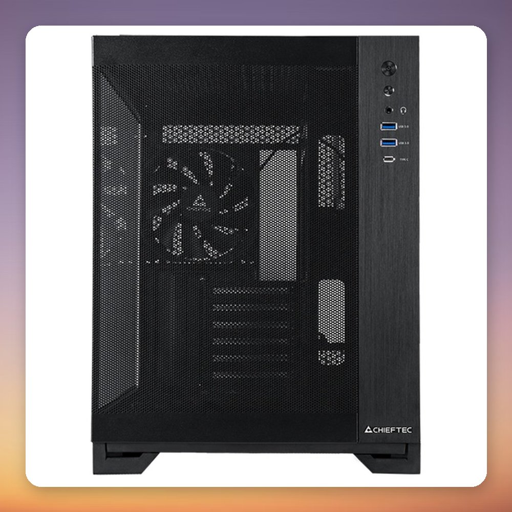 Chieftec Visio Air GM-30B-M-OP Midi-Tower Case, Black, Tempered Glass, Back-Connect – image 2