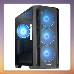 Chieftec Apex Lumo GA-01B-L-OP E-ATX Mid Tower Case, Black, Tempered Glass