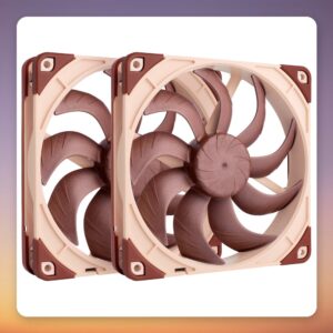 Noctua NF-A14x25 G2 PWM Sx2-PP 140 mm Fans, Twin Pack, Brown/Beige