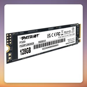 Patriot P320 128 GB M.2 2280 NVMe SSD, PCIe 3.0 x4