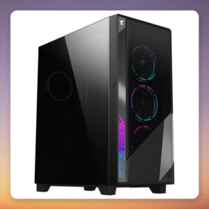 Gigabyte AORUS C500 Glass E-ATX Mid Tower Case, Tempered Glass, 4x ARGB Fans, Black