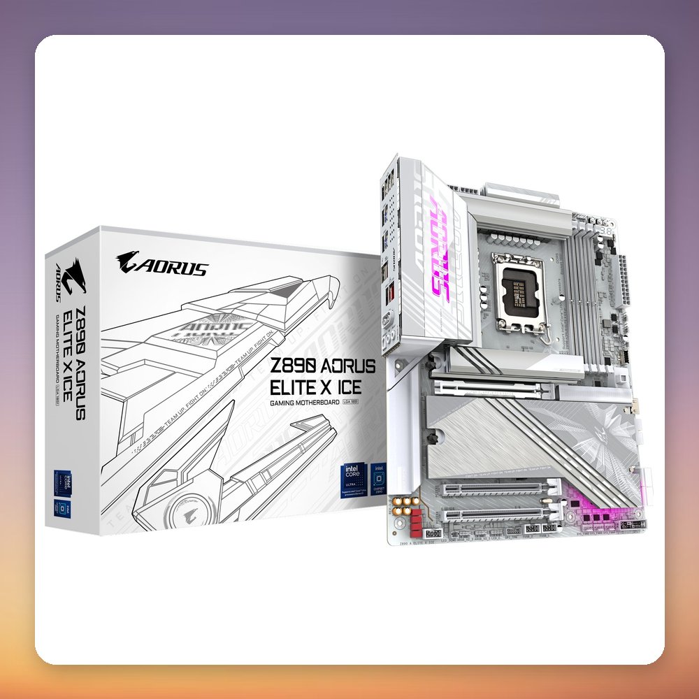 Gigabyte Z890 AORUS ELITE X ICE LGA 1851 ATX Motherboard, DDR5, Wi-Fi 7, White