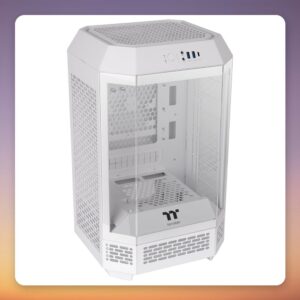 Thermaltake The Tower 250 Snow White Mini-ITX Case, Tempered Glass, 2x 120 mm Fans