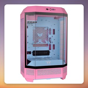 Thermaltake The Tower 300 Bubble Pink Mini-Tower Case, Tempered Glass, Pink