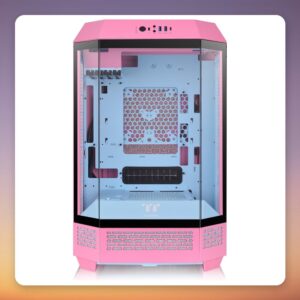 Thermaltake The Tower 300 Bubble Pink Mini-Tower Case, Tempered Glass, Pink