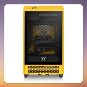 Thermaltake The Tower 200 Bumblebee Mini-ITX Case, Dark Yellow, Tempered Glass