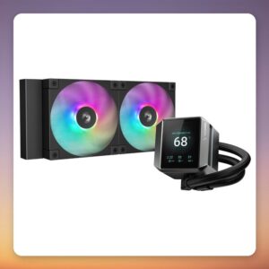 Deepcool MYSTIQUE 240 ARGB 240 mm AIO Liquid Cooler with LCD Display, Black
